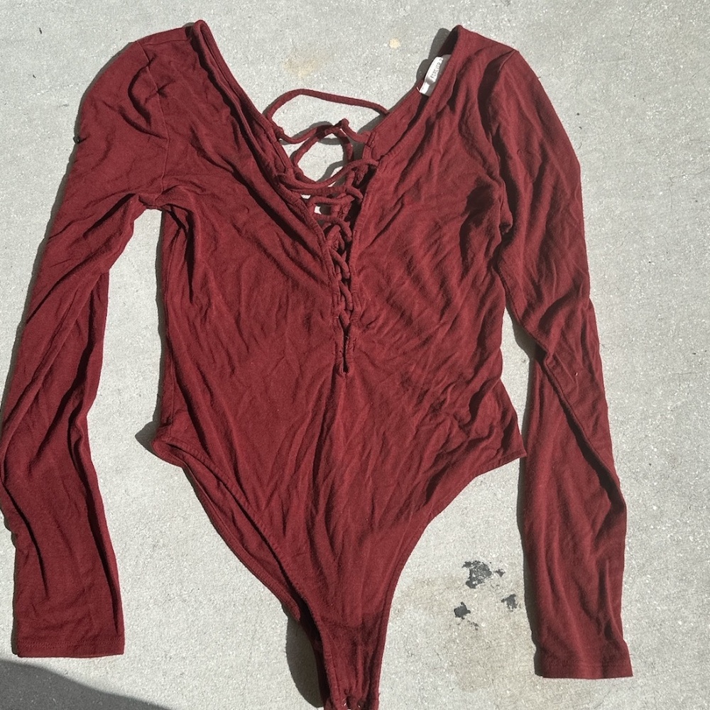 Rust Colored Laced up Bodysuits Sz M